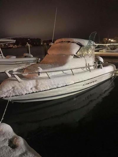 Boat Snow Night