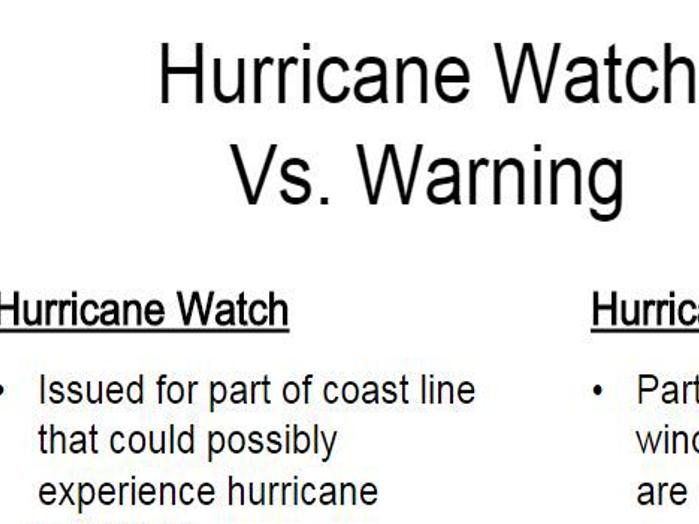 A watch versus a warning: What's the difference? | Hurricanes ...