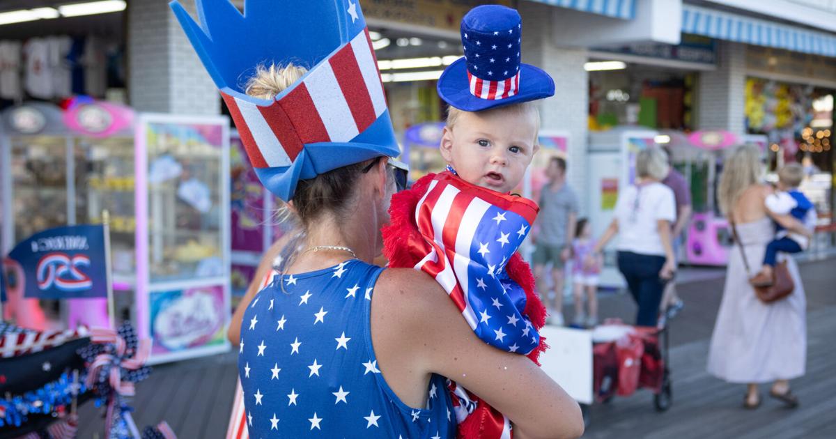 Young contestants in costumes at the Wildwood Baby Parade on the Boardwalk