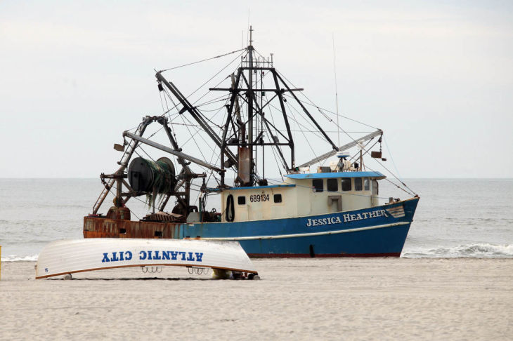 Beached Boat in Atlantic City
