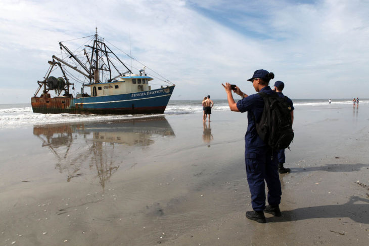 Beached Boat in Atlantic City