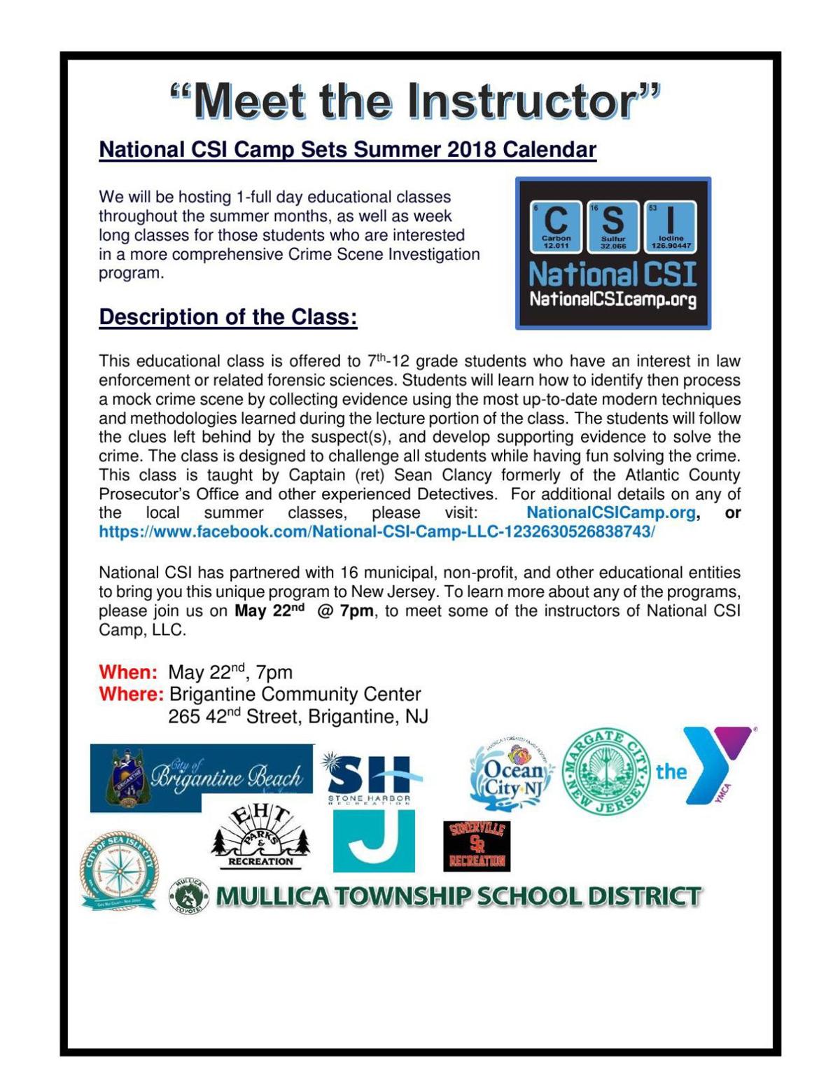 National CSI Camp flyer