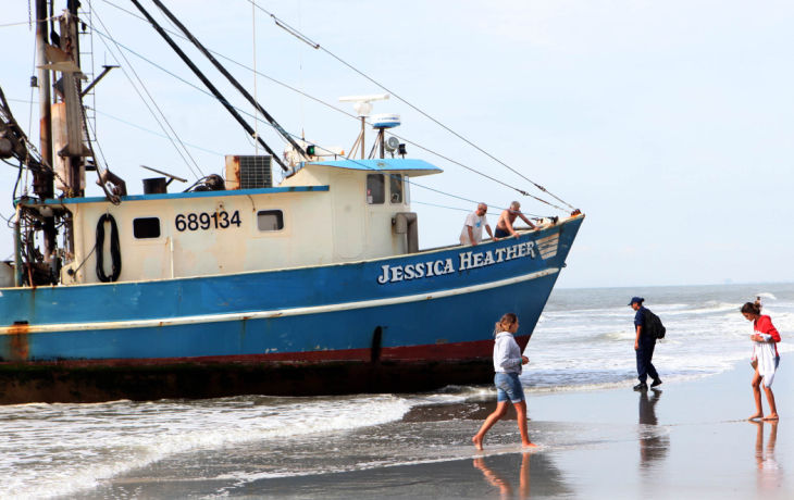 Beached Boat in Atlantic City
