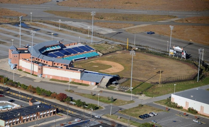 This is an abandoned baseball stadium in Atlantic City, New Jersey