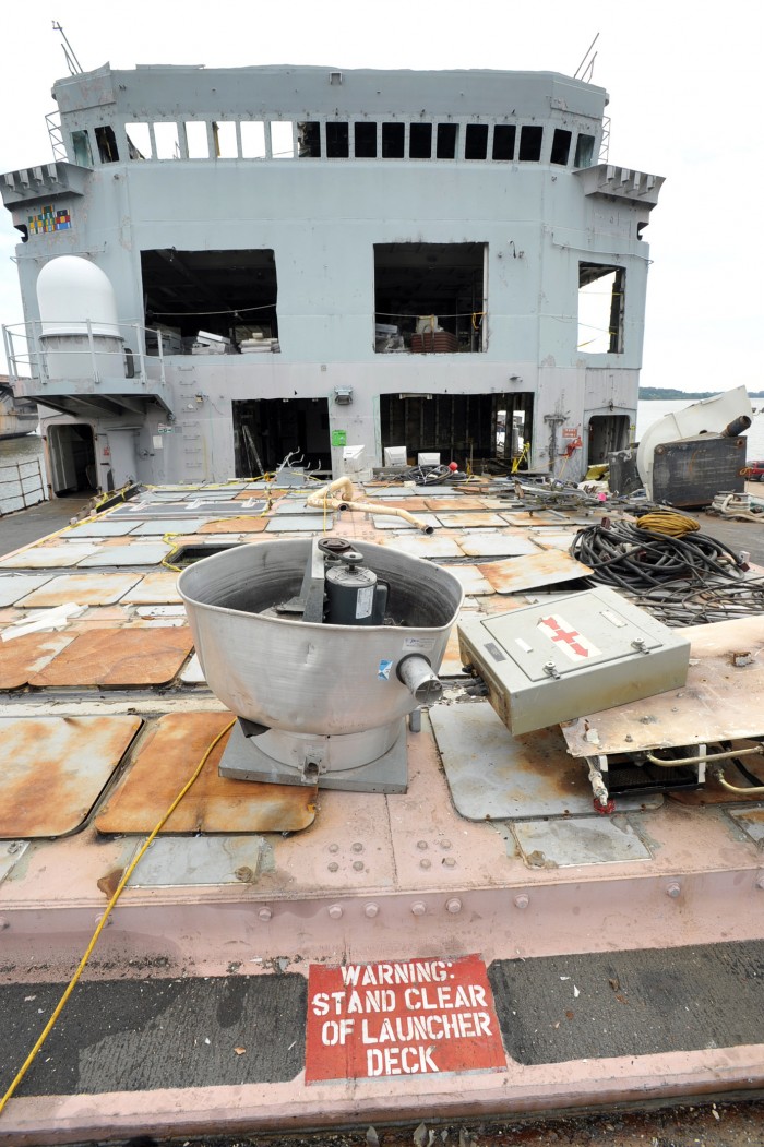 Navy destroyer USS Radford is readied to be sunk as part of an ...