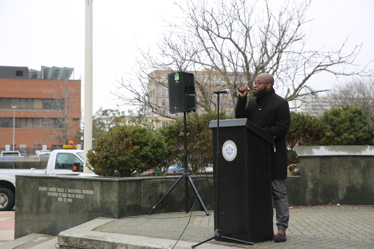 Rev. Willie Francois III speaks during March 2021 news conference