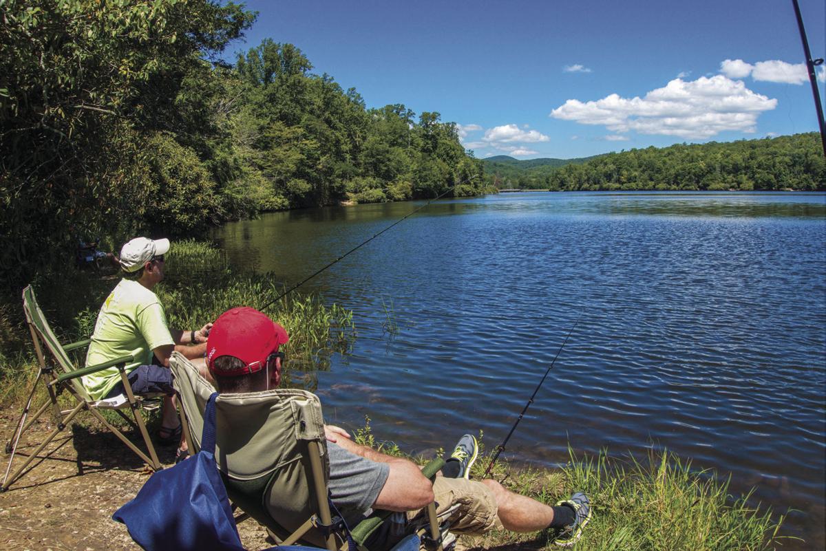 Fishing by the lake
