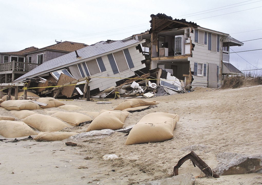 Beach house hit by hurricane
