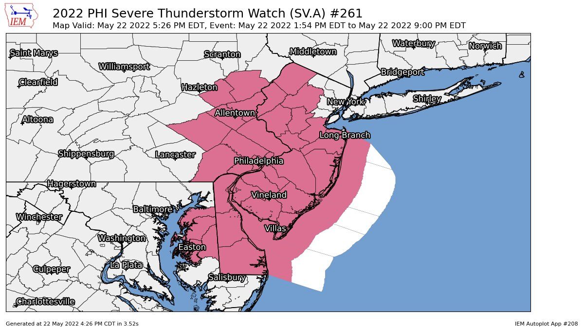 Damaging winds threaten Sunday with NJ severe thunderstorm watch