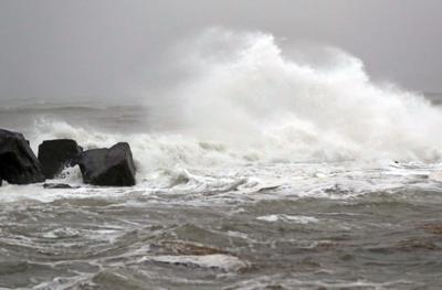 Coastal storm along the shore