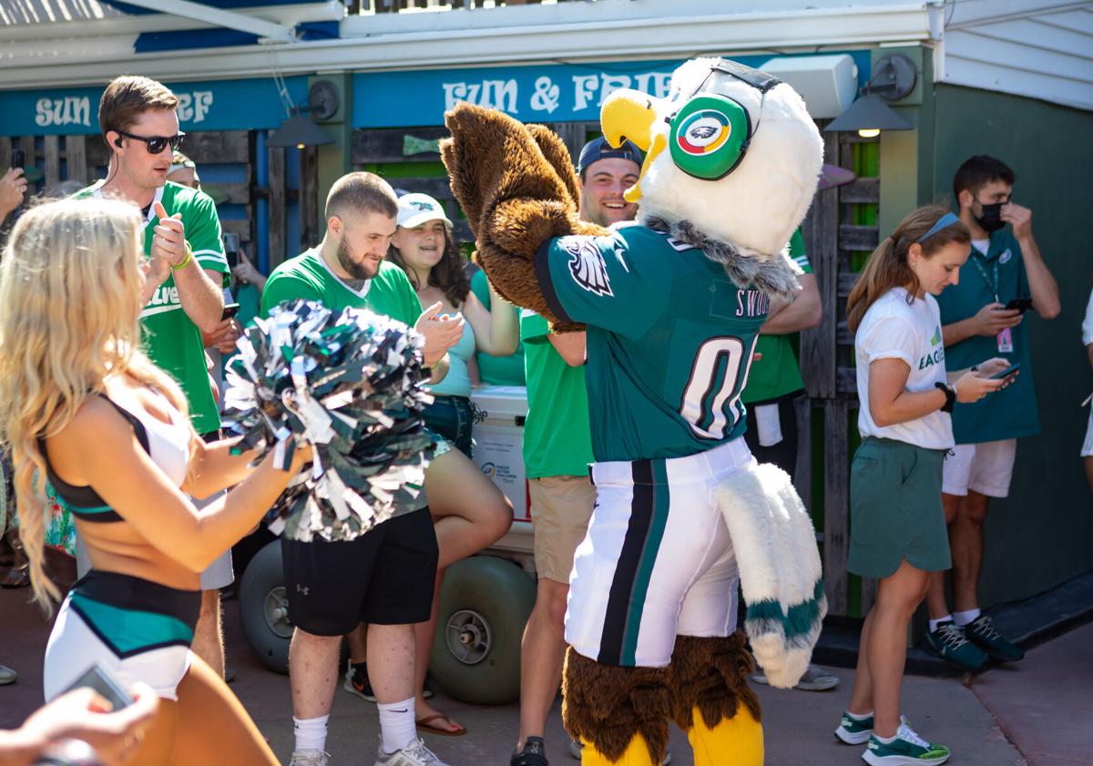 Eagles Mascot Swoop Picks Up New Coach Nick Sirianni at the Airport