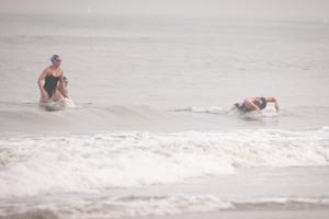Lifeguard competitors participating in the Beschen-Callahan Memorial Lifeguard Races at North Wildwood, New Jersey