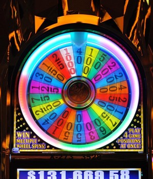 casino game with large spinning wheel