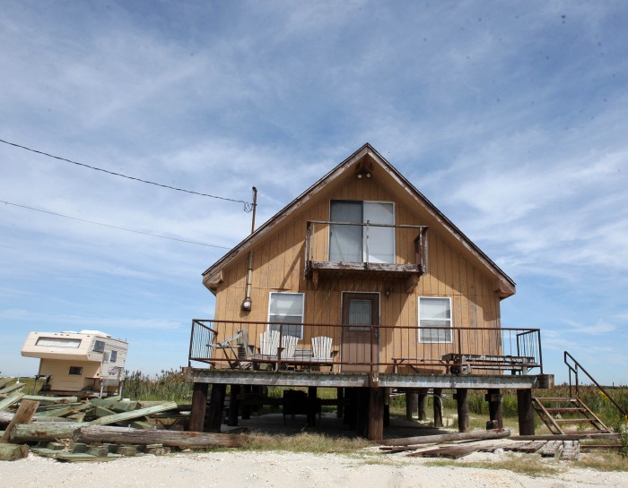 Residents of Gandys Beach see the Delaware Bay threatening their