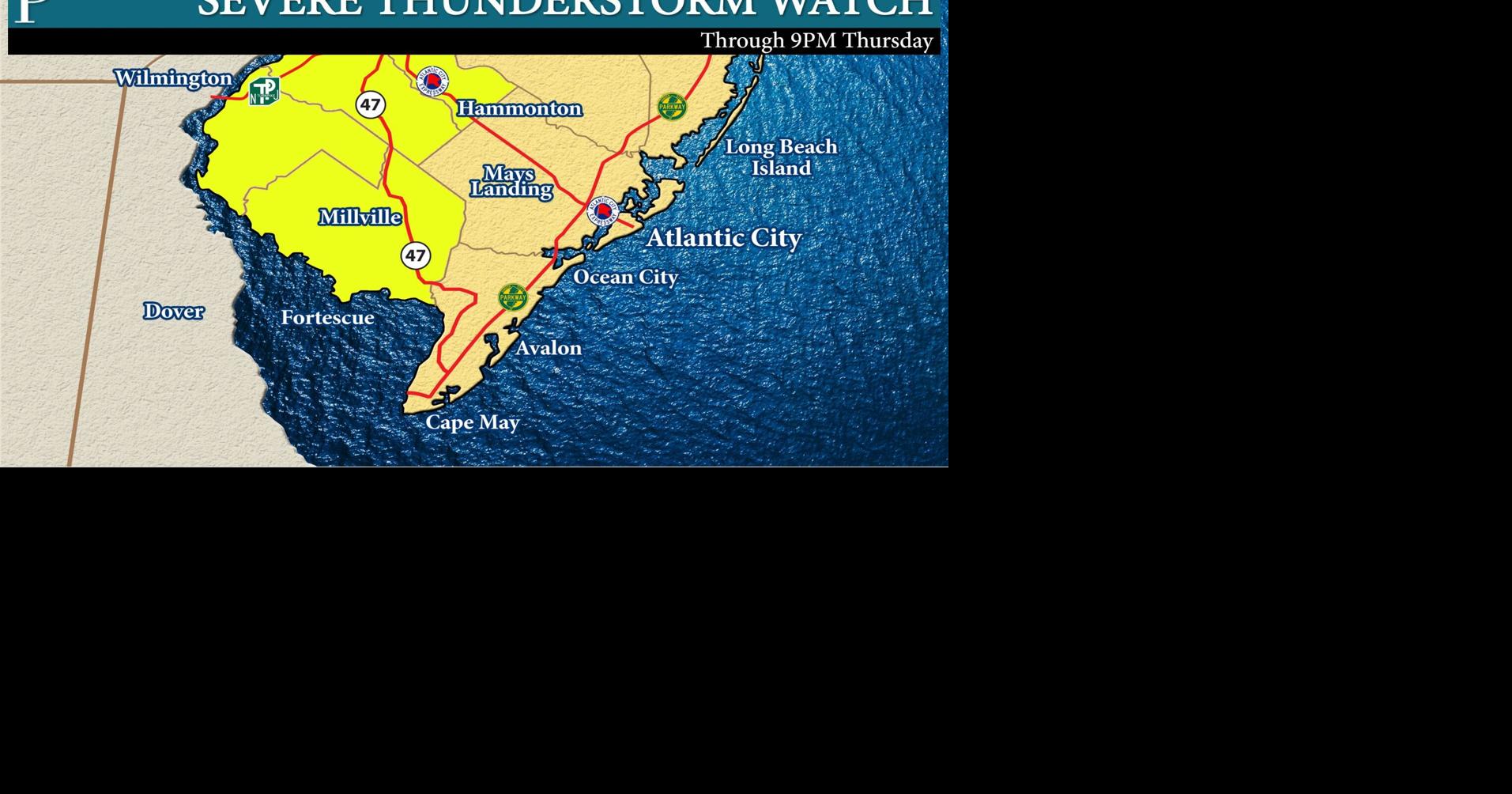 Weather: Severe thunderstorm watch in effect for parts of the area Thursday