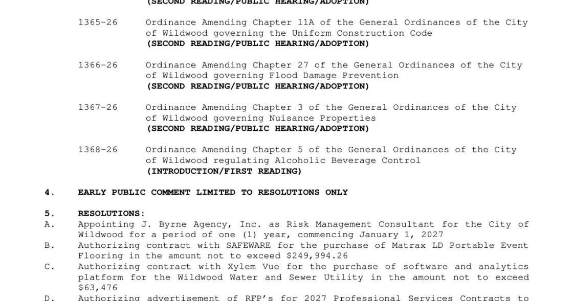 READ: Wildwood Board of Commissioners meeting Oct. 28