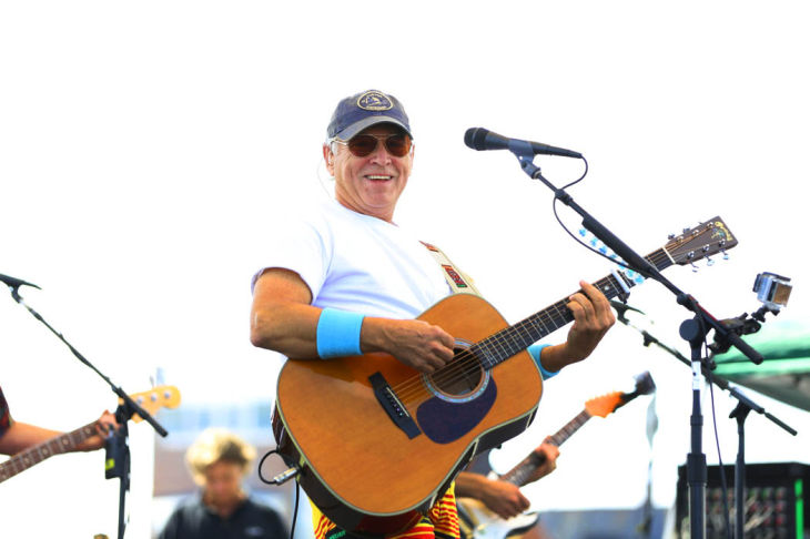 Mac McAnally performs on stage at a free concert held on the beach in front Resorts Maragaritaville in Atlantic City with special guest Jimmy Buffet
