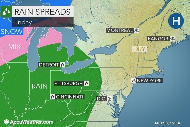 Warmer but wetter this weekend, then the cold returns next week