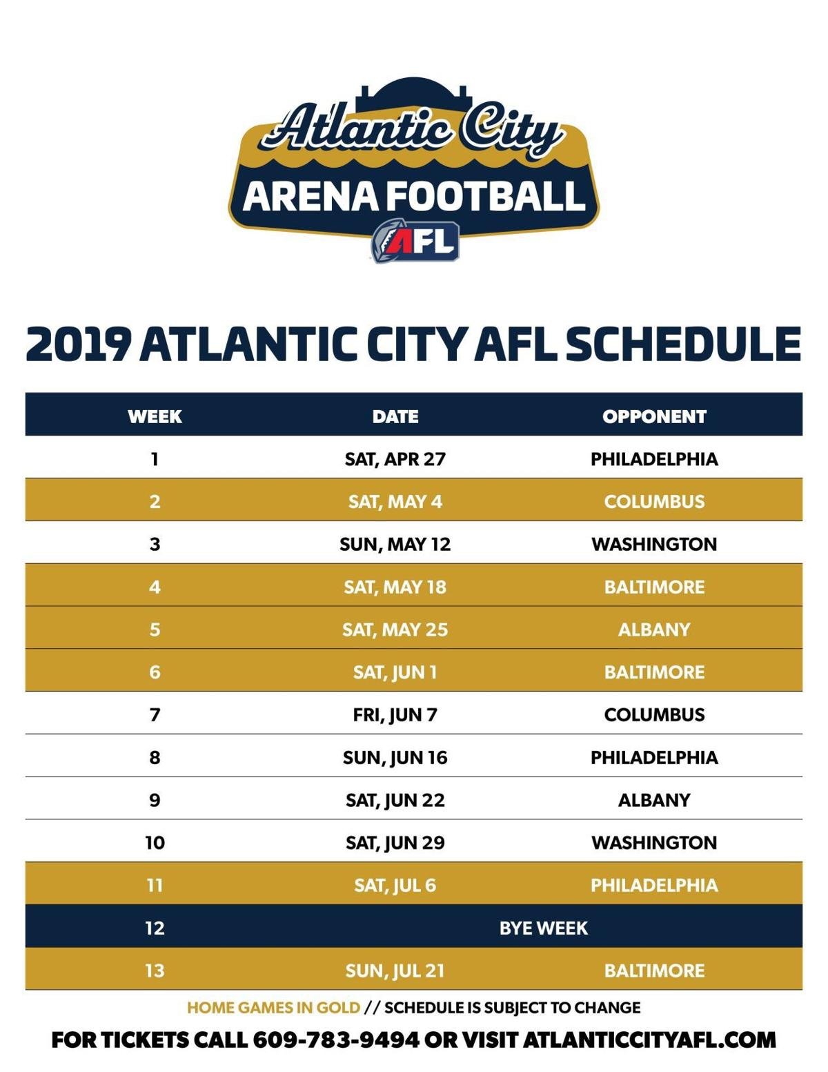 Atlantic City AFL schedule announced Latest Headlines