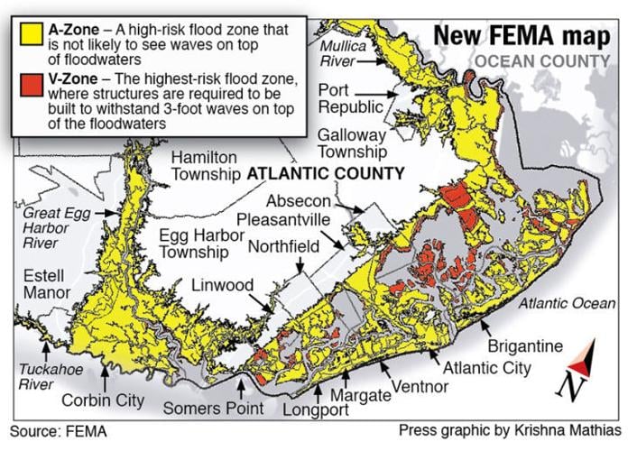 Map of Atlantic City Ventnor City New Jersey Beach Town NJ 