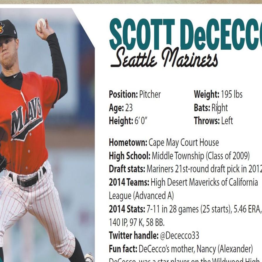Scott Dececco Working Toward Goal In Mariners System National Pressofatlanticcity Com