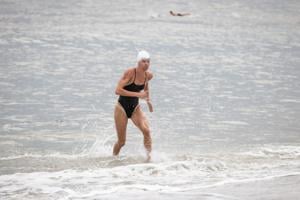 Alivia Wainwright competes at the Cape May Point Women's Lifeguard Challenge