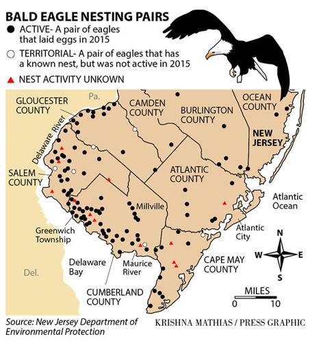 Bald Eagle nesting pairs map 4-2016