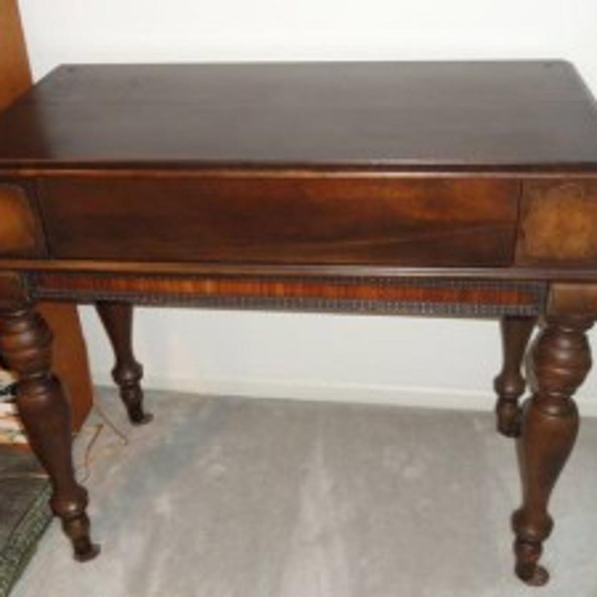Antiques Collectibles Spinet Desk Is Furniture With A Dual