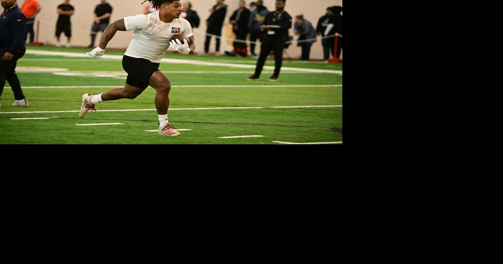 Rutgers running back Isiah Pacheco participates in a drill at the