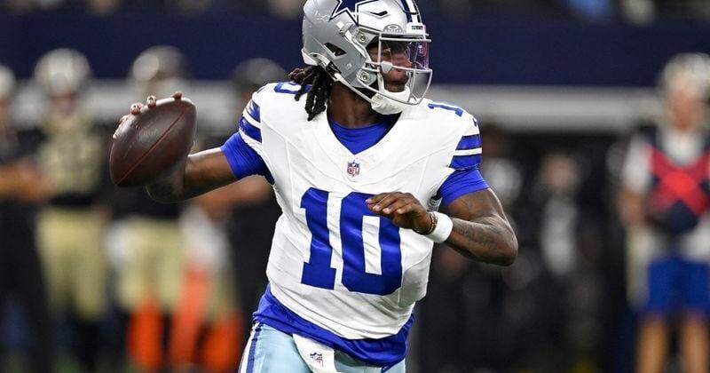 Photo: Press of Atlantic City Aug 28, 2026; Arlington, Texas, USA; Dallas Cowboys quarterback Joe Milton III (10) looks to pass against the New Orleans