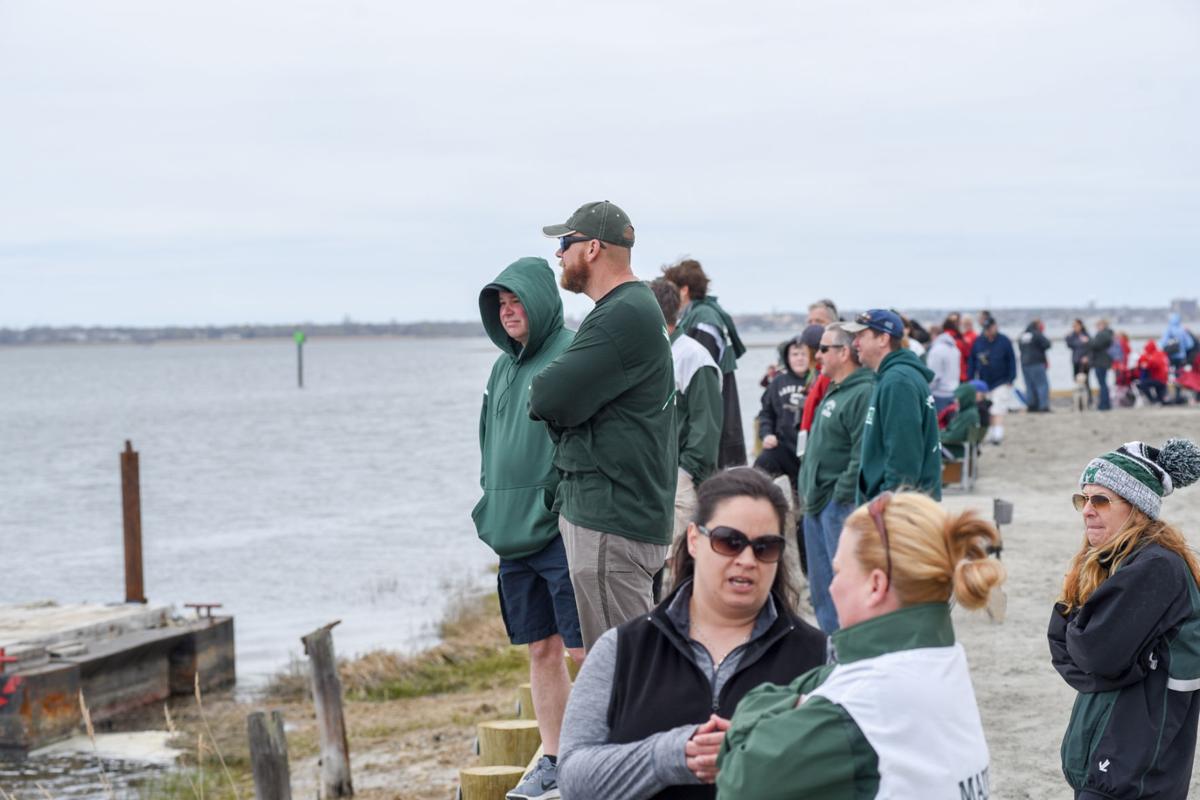 Image captured during the First Annual Back Bay Challenge between Mainland and Ocean City’s Boys Crew held at the Dr. John W. Holland Boathouse and along the mile stretch on Harvard Ave. in Ventnor Saturday, April 15, 2017. Dave Griffin / for the Press
