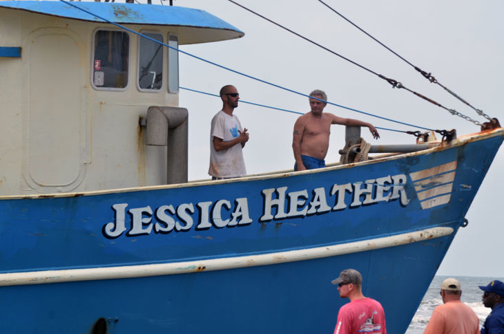 Fishing vessel runs aground