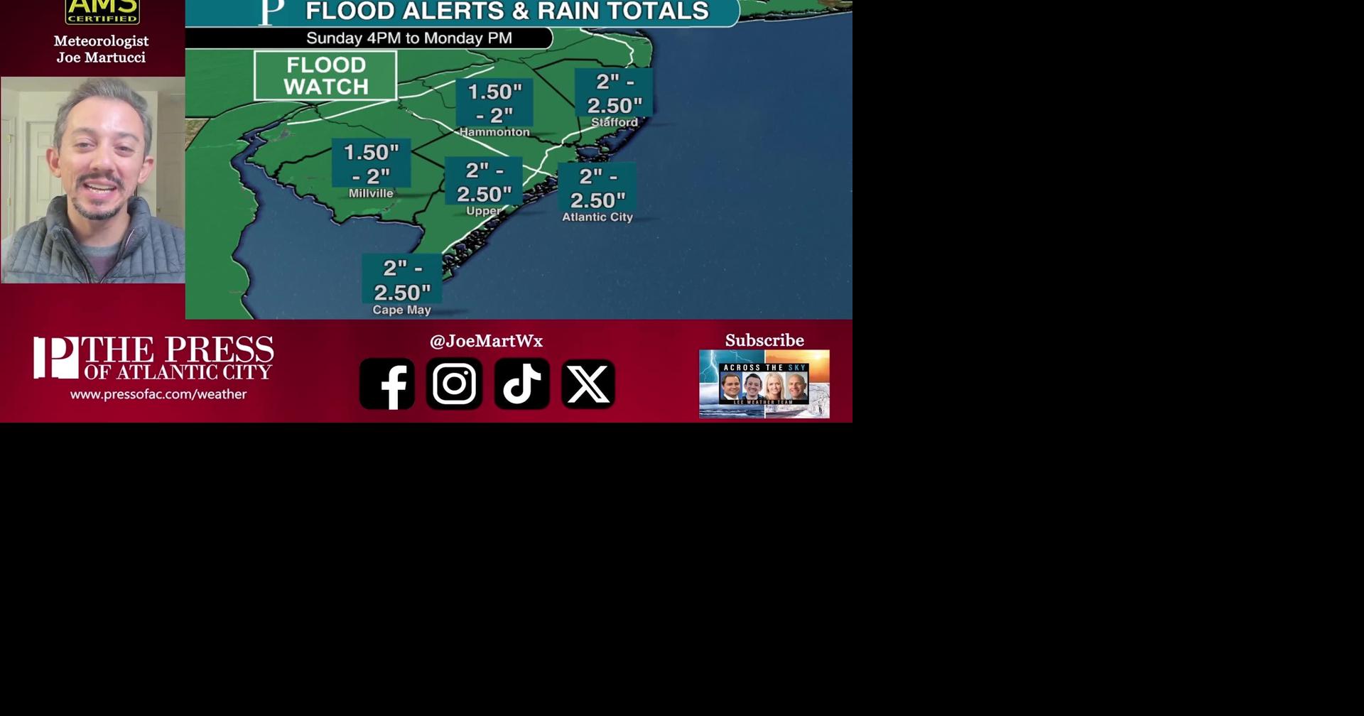 NJ storm to bring strong winds, heavy rain Sunday-Monday