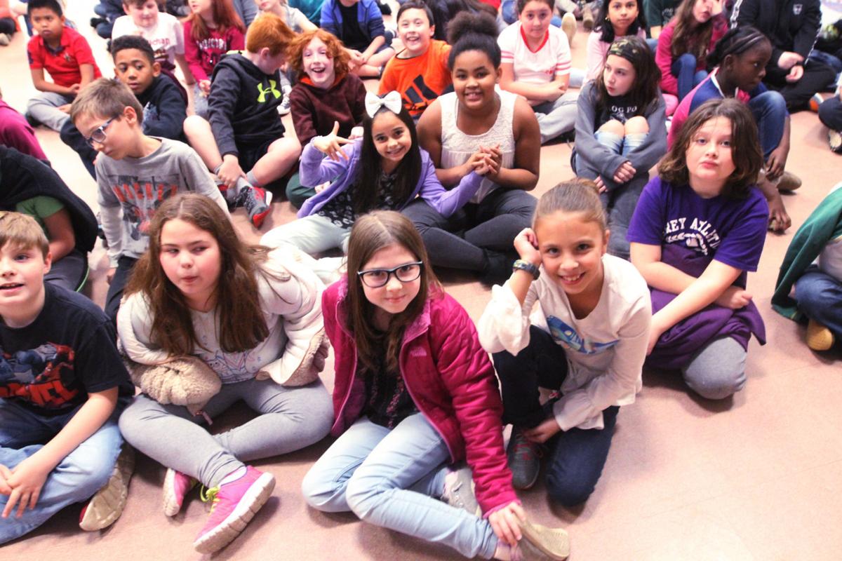 Meteorologist Joe Martucci speaks to Frog Pond School in Little Egg Harbor