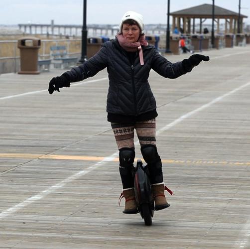 Watch electric unicycles on the Ocean City boardwalk