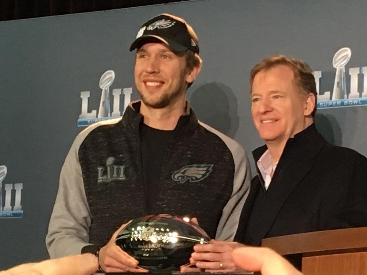 Foles accepts MVP trophy