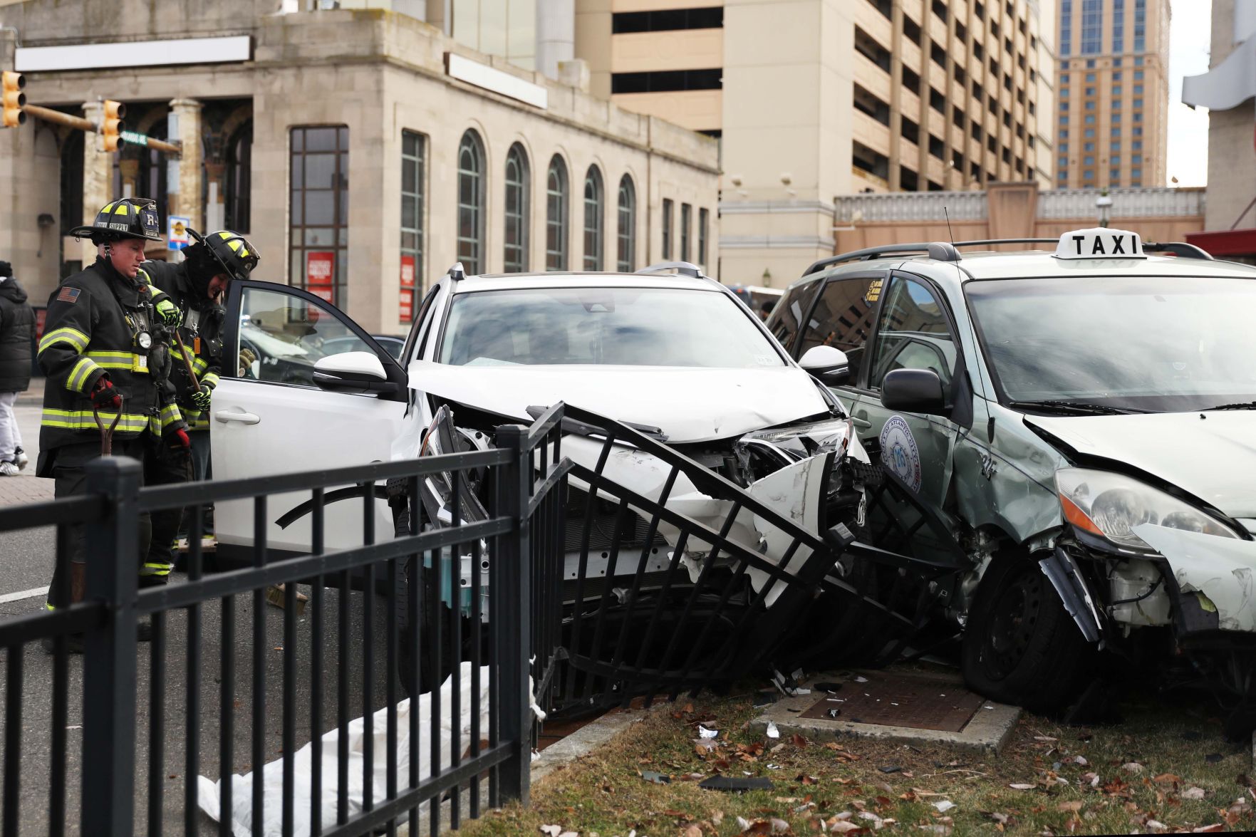 Car and taxi crash near The Walk in Atlantic City