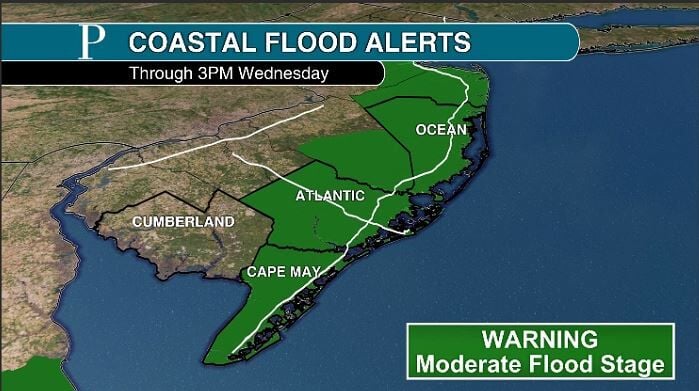 Flash flood warning issued for eastern Monmouth County