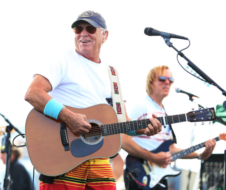 Mac McAnally performs on stage at a free concert held on the beach in front Resorts Maragaritaville in Atlantic City with special guest Jimmy Buffet
