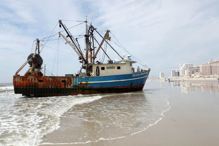 Beached Boat in Atlantic City