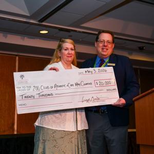 Gregg Klein from Harrah's Atlantic City presenting $20,000 check to 200 Club of Atlantic & Cape May Counties
