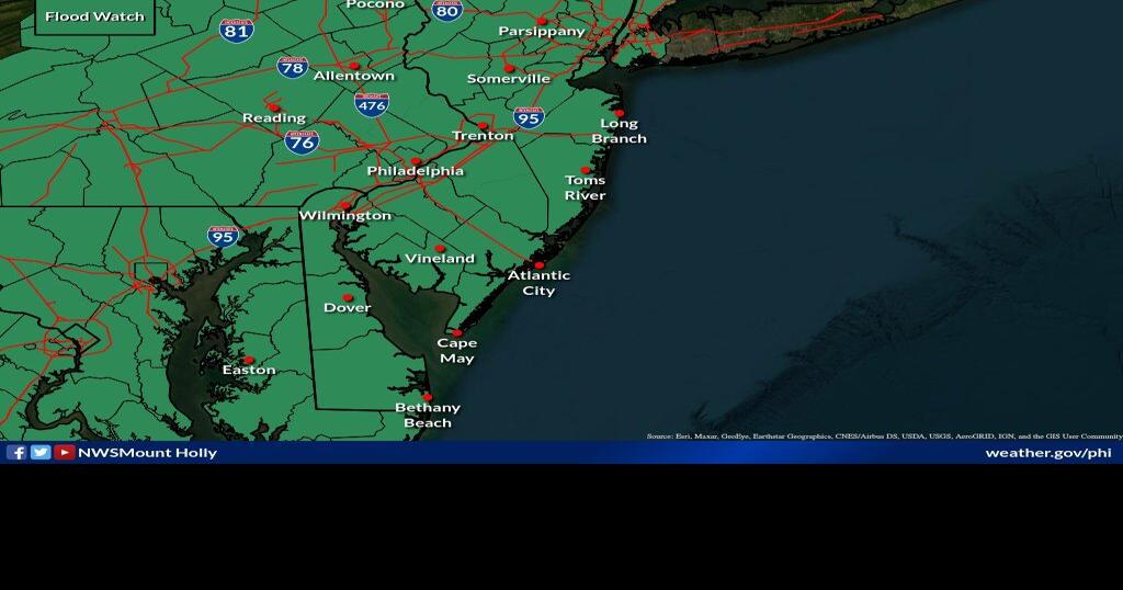Sunday July 9 NJ weather forecast Flood Watch