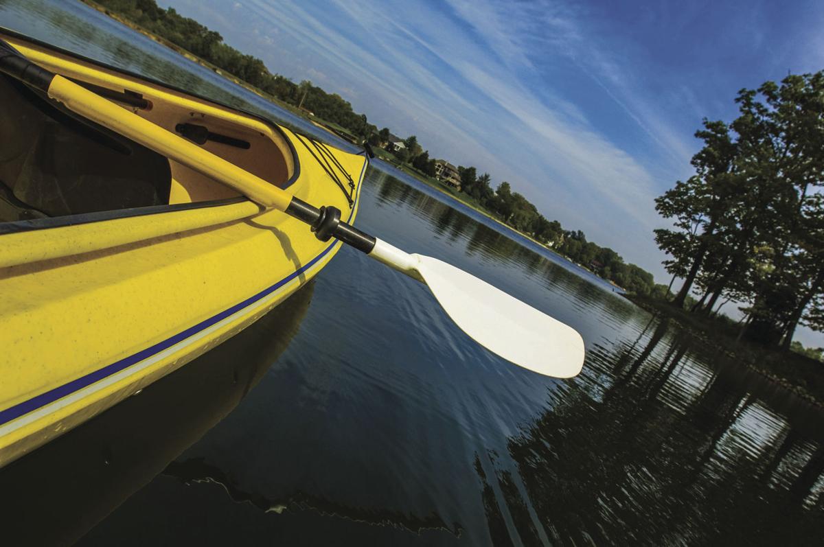 Canoe on lake