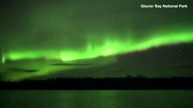 Incredible northern lights glow in the sky above Glacier Bay National Park