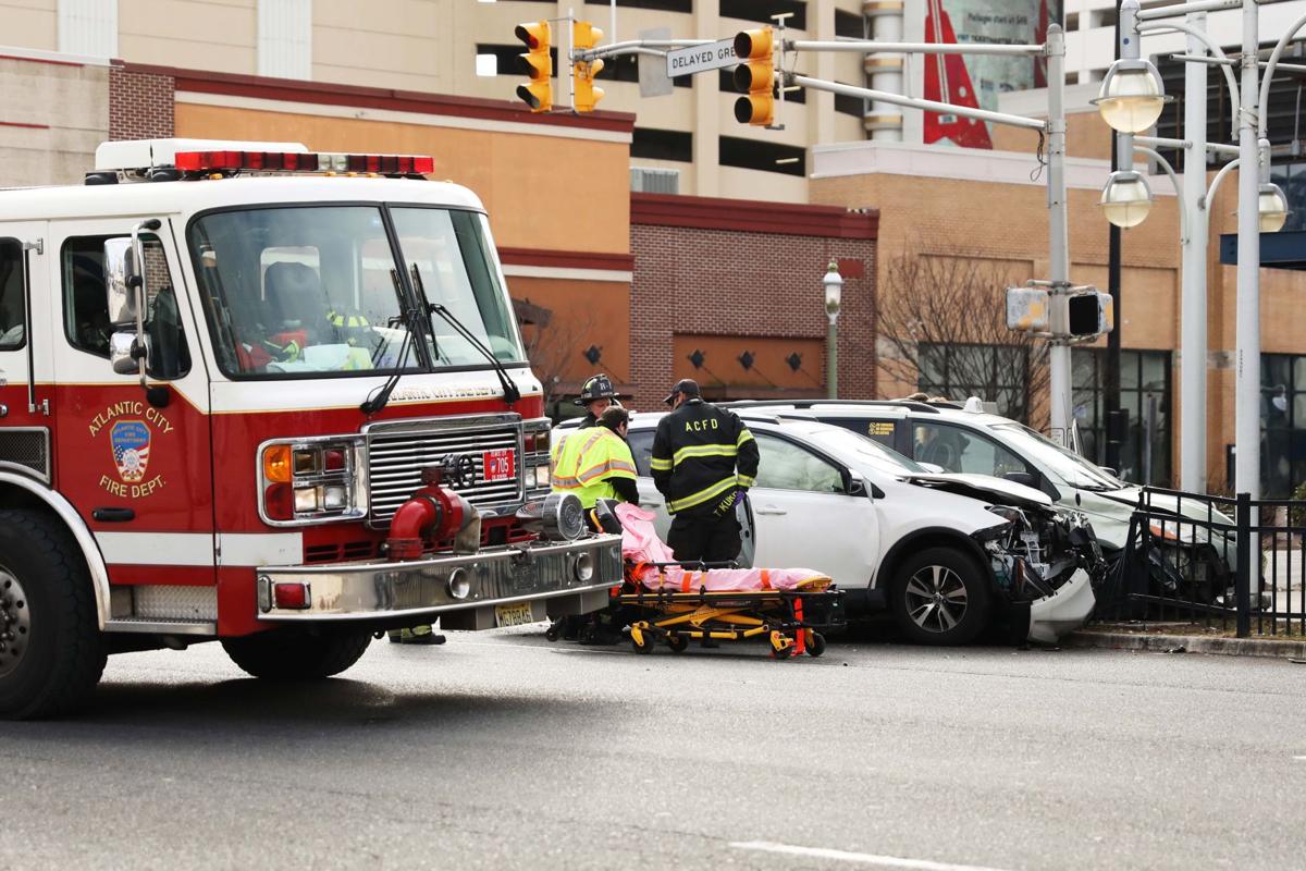 Car and taxi crash near The Walk in Atlantic City Atlantic City