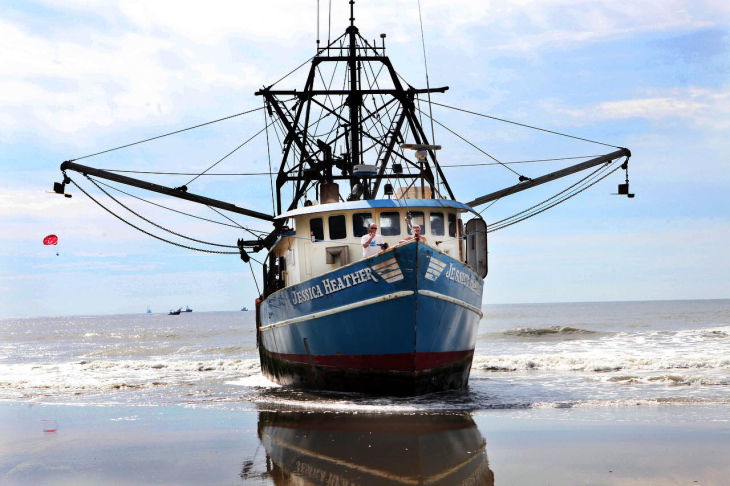 Beached Boat in Atlantic City