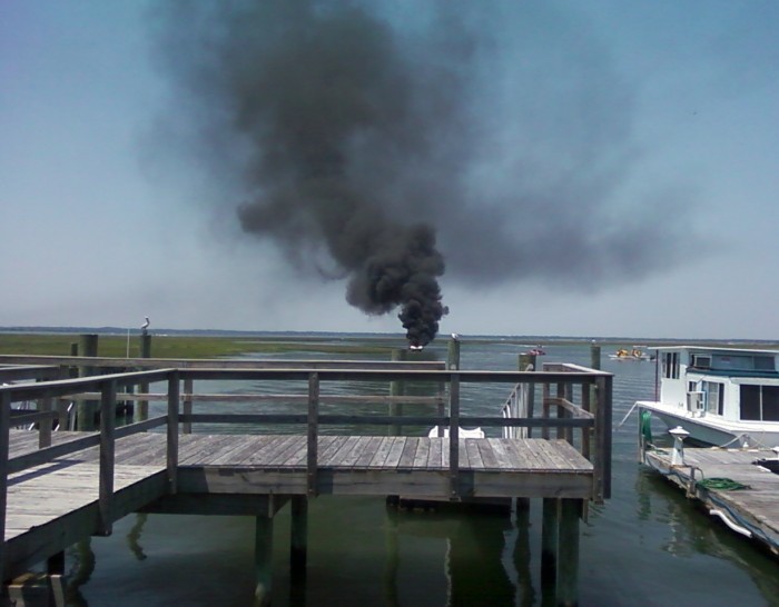 North Wildwood firefighters tackle boat fire