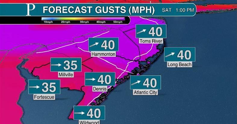 This weekend in NJ turning warmer and eventually less breezy