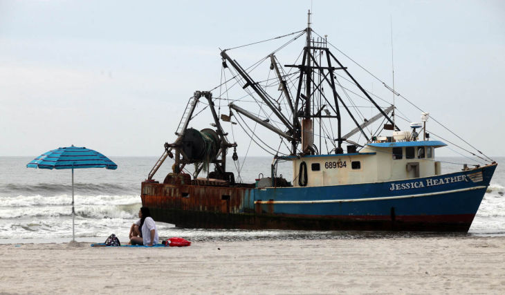 Beached Boat in Atlantic City