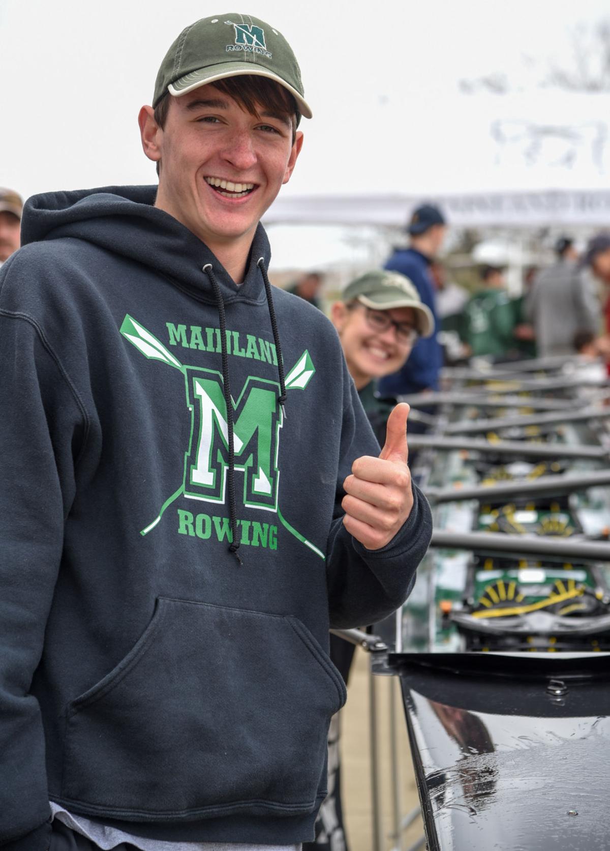Image captured during the First Annual Back Bay Challenge between Mainland and Ocean City’s Boys Crew held at the Dr. John W. Holland Boathouse and along the mile stretch on Harvard Ave. in Ventnor Saturday, April 15, 2017. Dave Griffin / for the Press